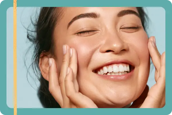 woman smiling with clean skin