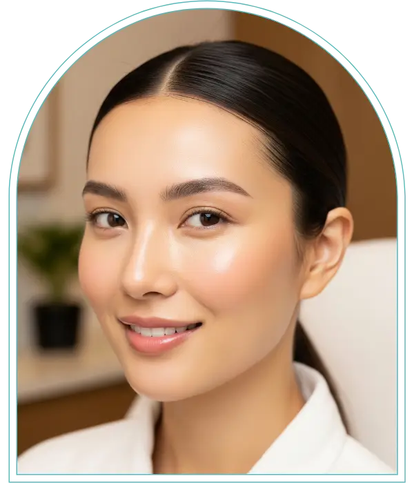 happy woman with smooth clear skin